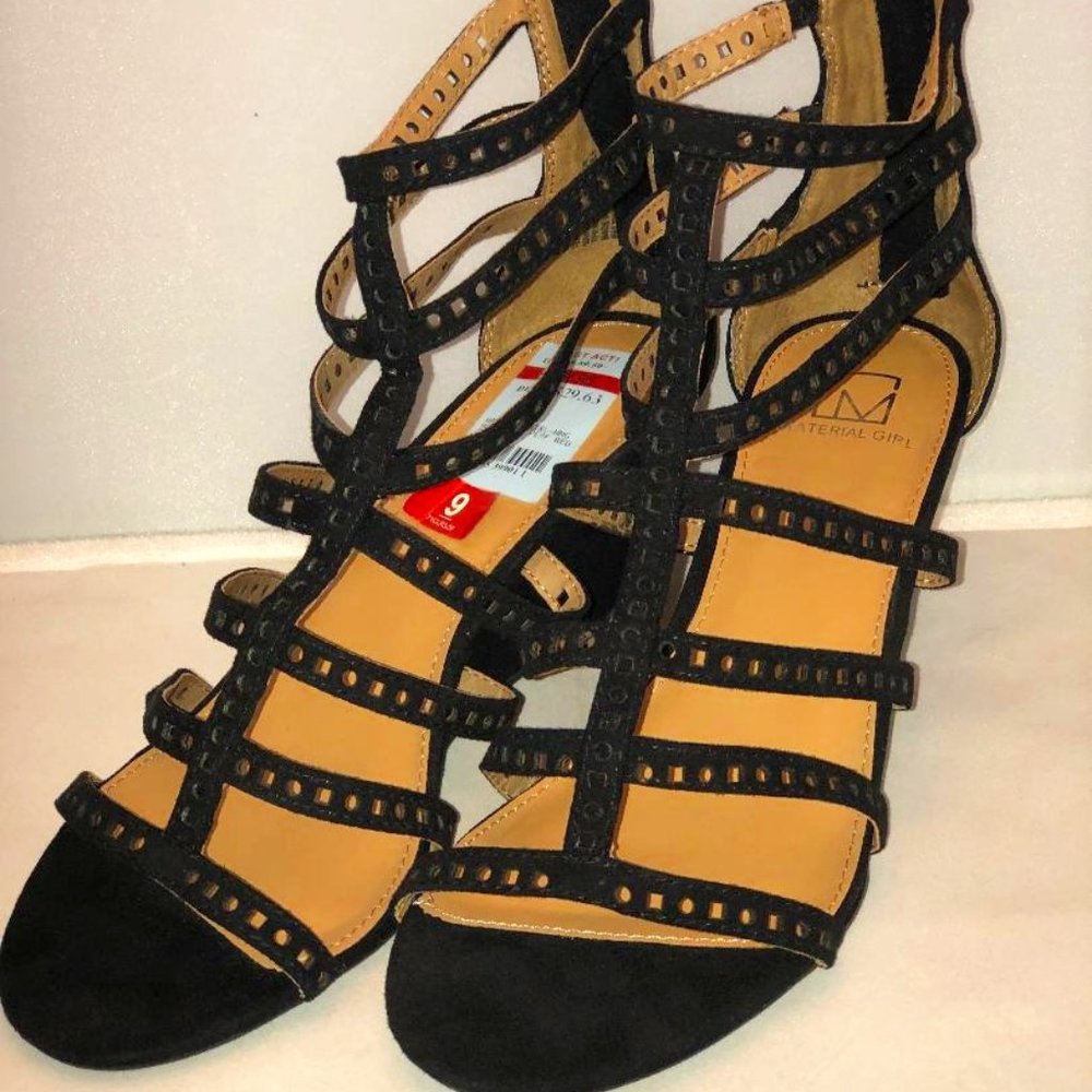 NEW! Black Strappy Sandal Dress Shoe Size 9